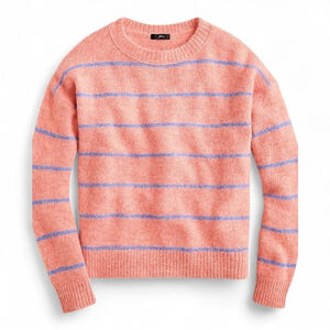 J. Crew Alpaca Wool Oversized Crewneck Baggy 90s Sweater in Stripe Women's Sz L